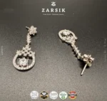 Ethereal Cascade 925 Silver CZ Drop Earrings