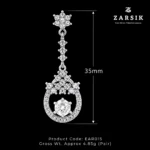 Ethereal Cascade 925 Silver CZ Drop Earrings – Rhodium-Plated, Made in Thailand - Image 4