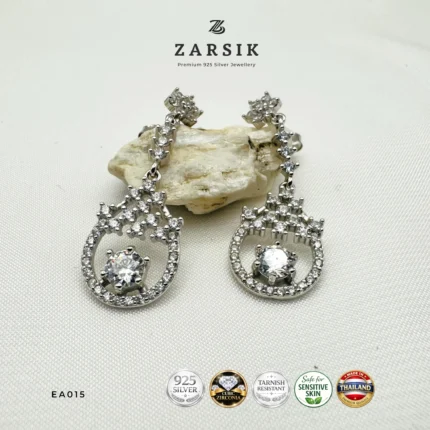 Cascade 925 Silver CZ Drop Earrings