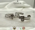 Radiant Trilogy 925 Silver CZ Huggie Earrings