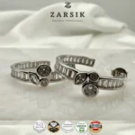 Radiant Trilogy 925 Silver CZ Huggie Earrings