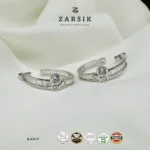 Trilogy 925 Silver CZ Huggie Earrings
