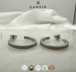 Radiant 925 Silver CZ Hoop Earrings – Rhodium-Plated Luxury from Thailand - Image 4