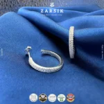 Radiant 925 Silver CZ Hoop Earrings – Rhodium-Plated Luxury from Thailand - Image 3