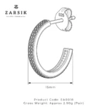 Radiant 925 Silver CZ Hoop Earrings – Rhodium-Plated Luxury from Thailand - Image 5