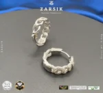 Luminous Link Hoops – Premium 925 Silver Cubic Zirconia Earrings - Image 4