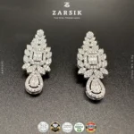 Radiant Teardrop Bloom Earrings - 925 Sterling Silver with CZ & Rhodium Plating - Image 4