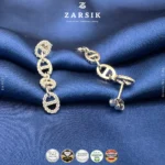 Radiant Link Luxe Earrings – 925 Silver CZ Chain-Link Drop Earrings - Image 3