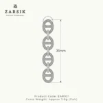Radiant Link Luxe Earrings – 925 Silver CZ Chain-Link Drop Earrings - Image 5