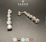 Luminous Linea CZ Drop Earrings in 925 Rhodium-Plated Sterling Silver - Image 3