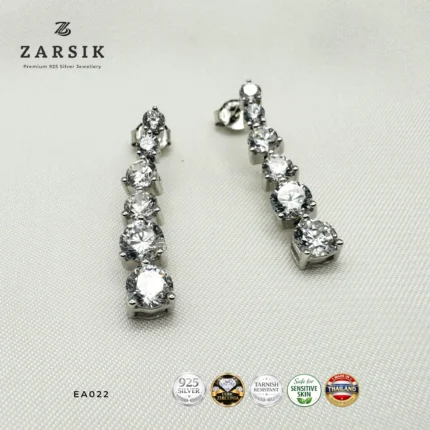 Linea CZ Drop Earrings