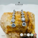Luminous Linea CZ Drop Earrings in 925 Rhodium-Plated Sterling Silver - Image 7