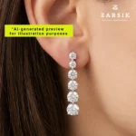 Luminous Linea CZ Drop Earrings in 925 Rhodium-Plated Sterling Silver - Image 2