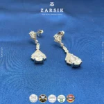 Radiant Pear Cascade CZ Drop Earrings in 925 Silver - Image 3
