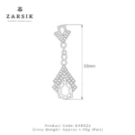 Radiant Pear Cascade CZ Drop Earrings in 925 Silver - Image 5