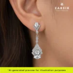 Radiant Pear Cascade CZ Drop Earrings in 925 Silver - Image 2