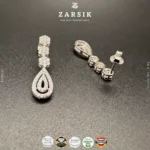 Radiant Teardrop Cascade Earrings in 925 Sterling Silver with Cubic Zirconia - Image 3