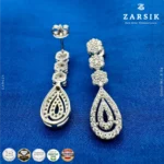 Radiant Teardrop Cascade Earrings in 925 Sterling Silver with Cubic Zirconia - Image 4
