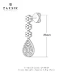 Radiant Teardrop Cascade Earrings in 925 Sterling Silver with Cubic Zirconia - Image 5