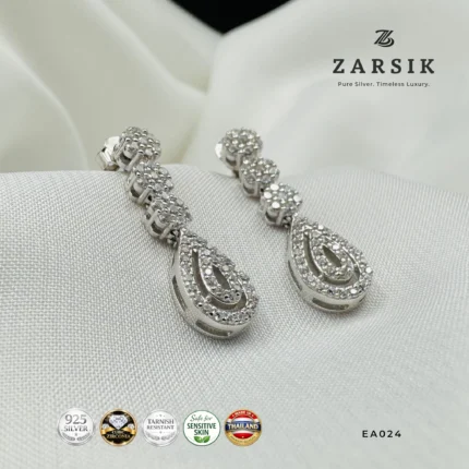 Teardrop CZ Cascade Earrings