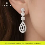 Radiant Teardrop Cascade Earrings in 925 Sterling Silver with Cubic Zirconia - Image 2