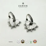 Heart Halo 925 Silver Hoop Earrings