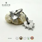 Heart Halo 925 Silver Hoop Earrings – Rhodium Plated, Made in Thailand - Image 3