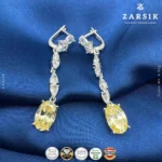 Sunshine Yellow Cascade 925 Sterling Silver Drop Earrings with CZ
