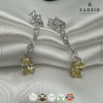 Sunshine Yellow Cascade Earrings in 925 Silver with Cubic Zirconia - Image 3