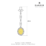 Sunshine Yellow Cascade Earrings in 925 Silver with Cubic Zirconia - Image 4