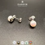 Blush Aura 925 Sterling Silver Freshwater Pearl Stud Earrings - Image 3
