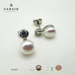 Blush Aura 925 Sterling Silver Freshwater Pearl Stud Earrings