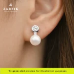 Blush Aura 925 Sterling Silver Freshwater Pearl Stud Earrings - Image 2