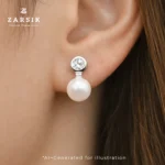 Try on image for Blush Aura 925 Sterling Silver Freshwater Pearl Stud Earrings