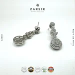 925 Silver Geometric CZ Drop Earrings