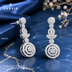Geometric CZ Drop Earrings