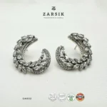Crescent Leaf 925 Silver Earrings
