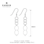 Handmade 925 Sterling Silver Olive Green Drop Earrings | Double Stone Dangle Design - Image 4
