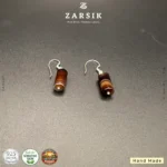 Handmade 925 Silver Stripe Stone Drop Earrings from Thailand - Image 3