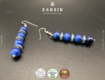Handcrafted 925 Silver Dangle Earrings with Deep Blue Stones - Image 4
