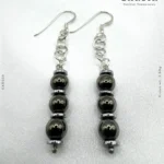 Handmade 925 Silver Drop Earrings with three beads