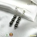 Handmade 925 Silver Drop Earrings | Polished Beaded Design - Image 3