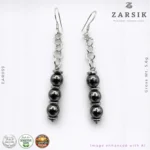 Handmade 925 Silver Drop Earrings | Polished Beaded Design - Image 4