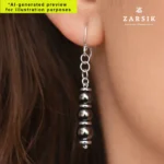 Handmade 925 Silver Drop Earrings | Polished Beaded Design - Image 2