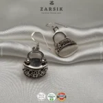 Handcrafted 925 Silver Filigree Earrings in handbag shape