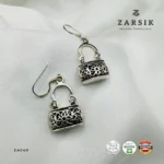 Oxidized Handbag Filigree Earrings