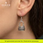 Oxidized Handbag Filigree Earrings – 925 Silver - Image 2