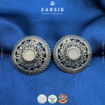 Vintage Filigree Glow 925 silver earrings with central stone