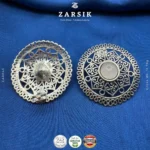 Vintage Filigree Glow 925 Silver Earrings with Central Stone - Thailand - Image 3