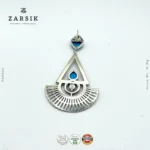 Reverse of 925 Polished Silver Turquoise Geometric Statement Earrings